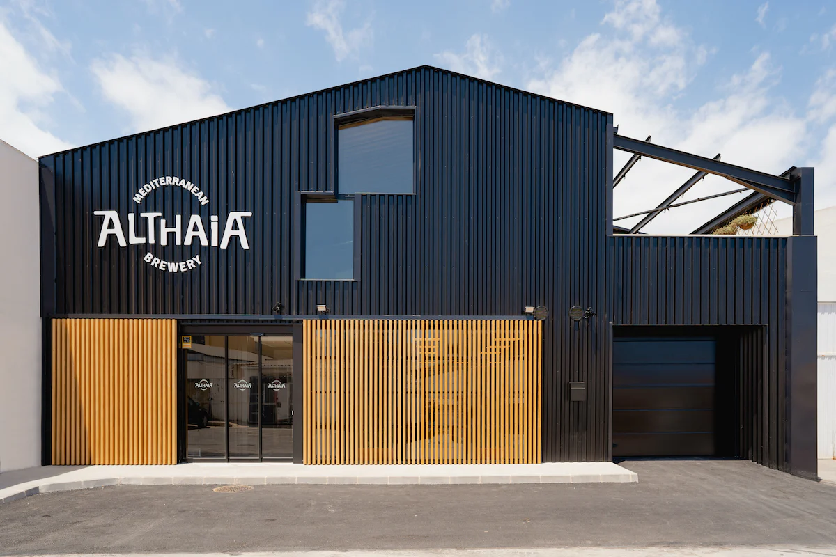Exterior of Cervezas Althaia brewery and taproom in Altea, Alicante.