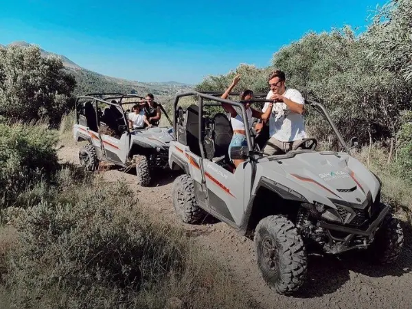 Group Buggy Tour in Calpe Countryside Group of people enjoying a guided buggy tour through rural trails near Calpe with Shaka Adventure
